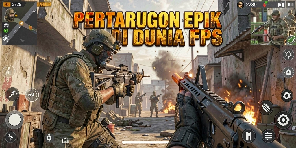 Screenshot gameplay yang menampilkan aksi tembak-menembak seru di <strong>2739</strong>.