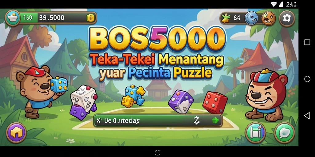 Tampilan gameplay <strong>BOS5000</strong> menampilkan teka-teki menantang yang penuh warna.