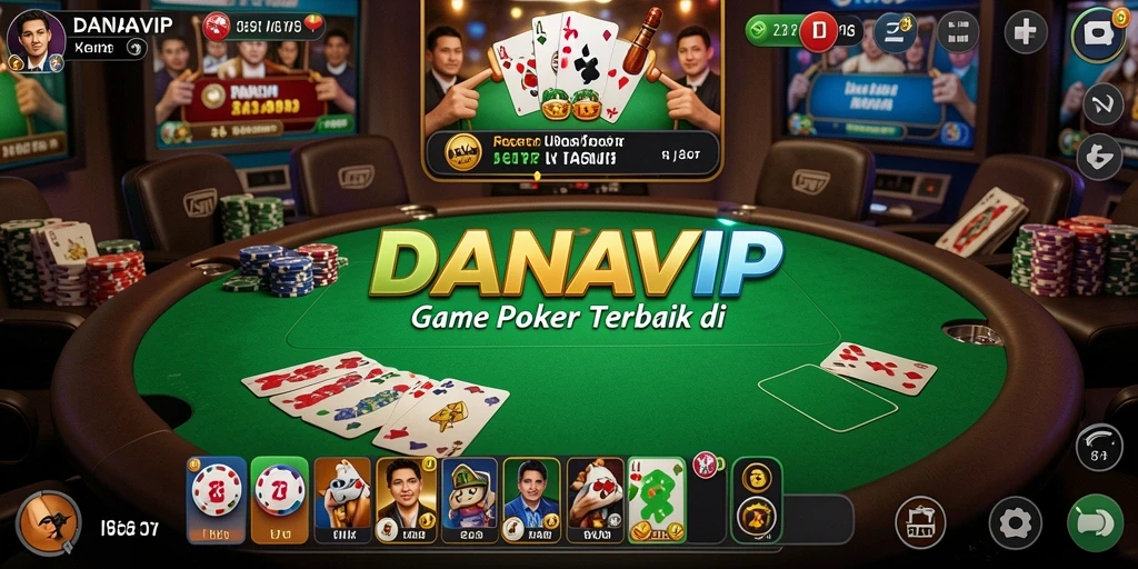 Tampilan permainan Poker di DANAVIP yang seru dan kompetitif.