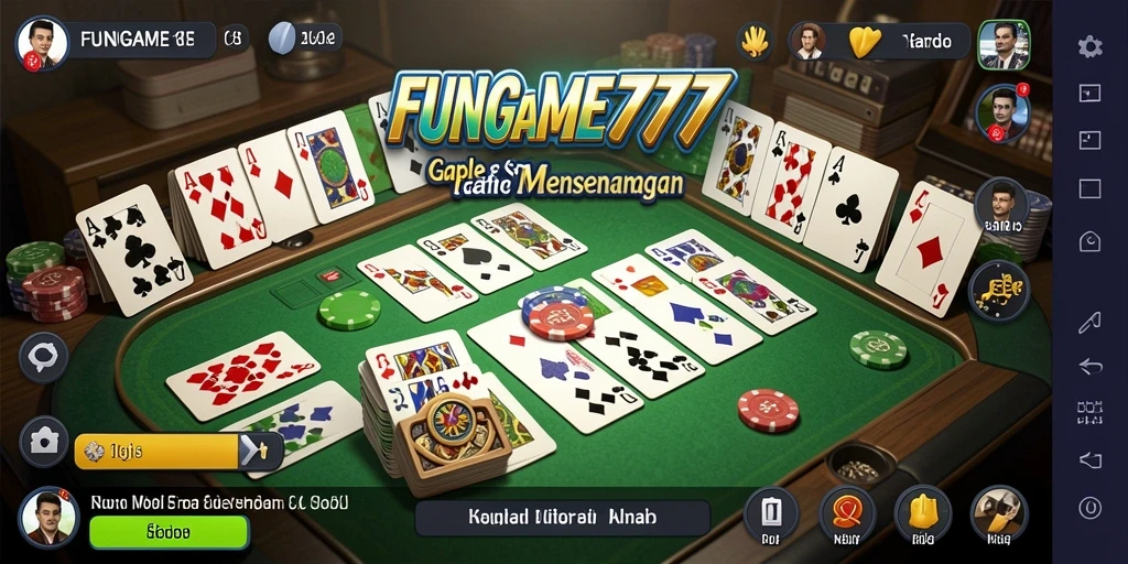Tampilan seru dari permainan Gaple di FUNGAME777.