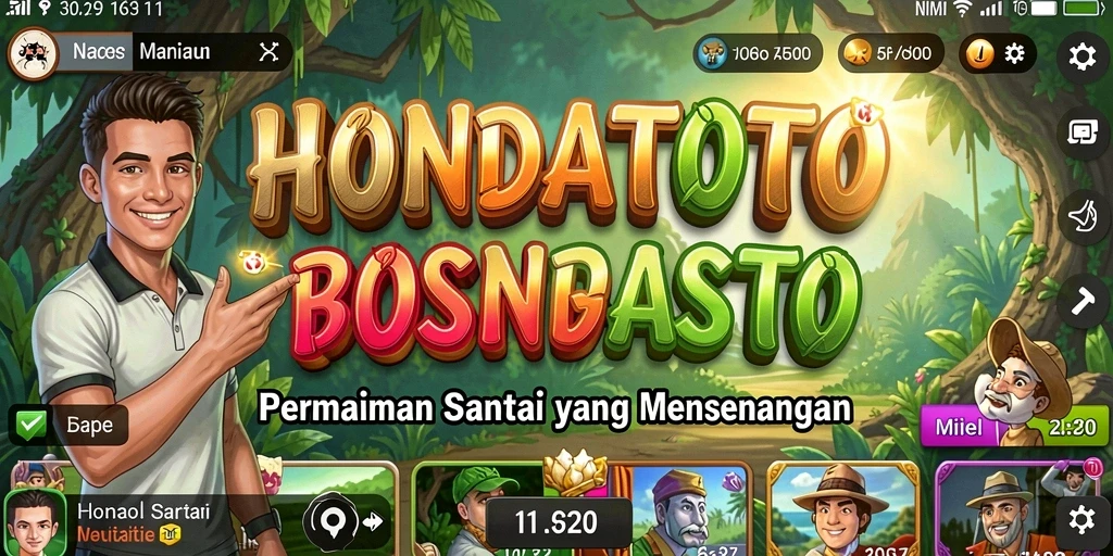 Tampilan gameplay HONDATOTO yang penuh warna dan seru.