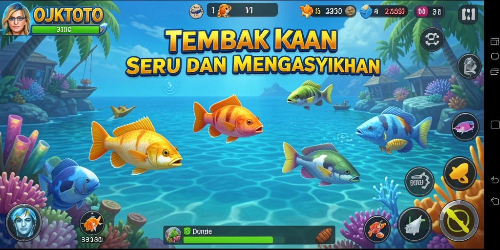 Tampilan gameplay OJKTOTO yang mendebarkan saat berburu ikan.