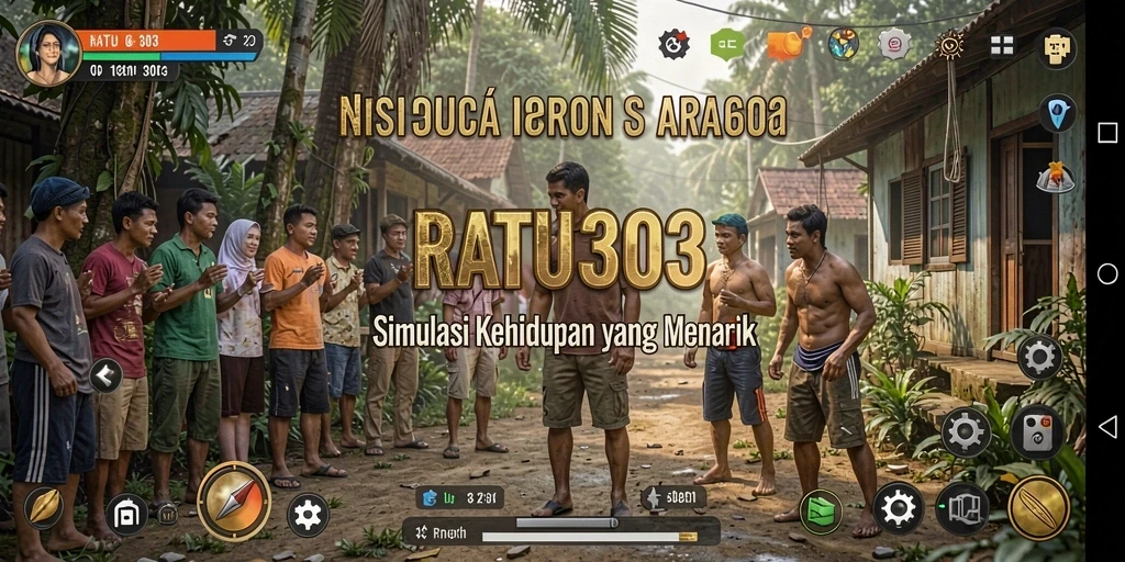 Screenshot gameplay <strong>RATU303</strong> menampilkan interaksi antar karakter dalam simulasi.